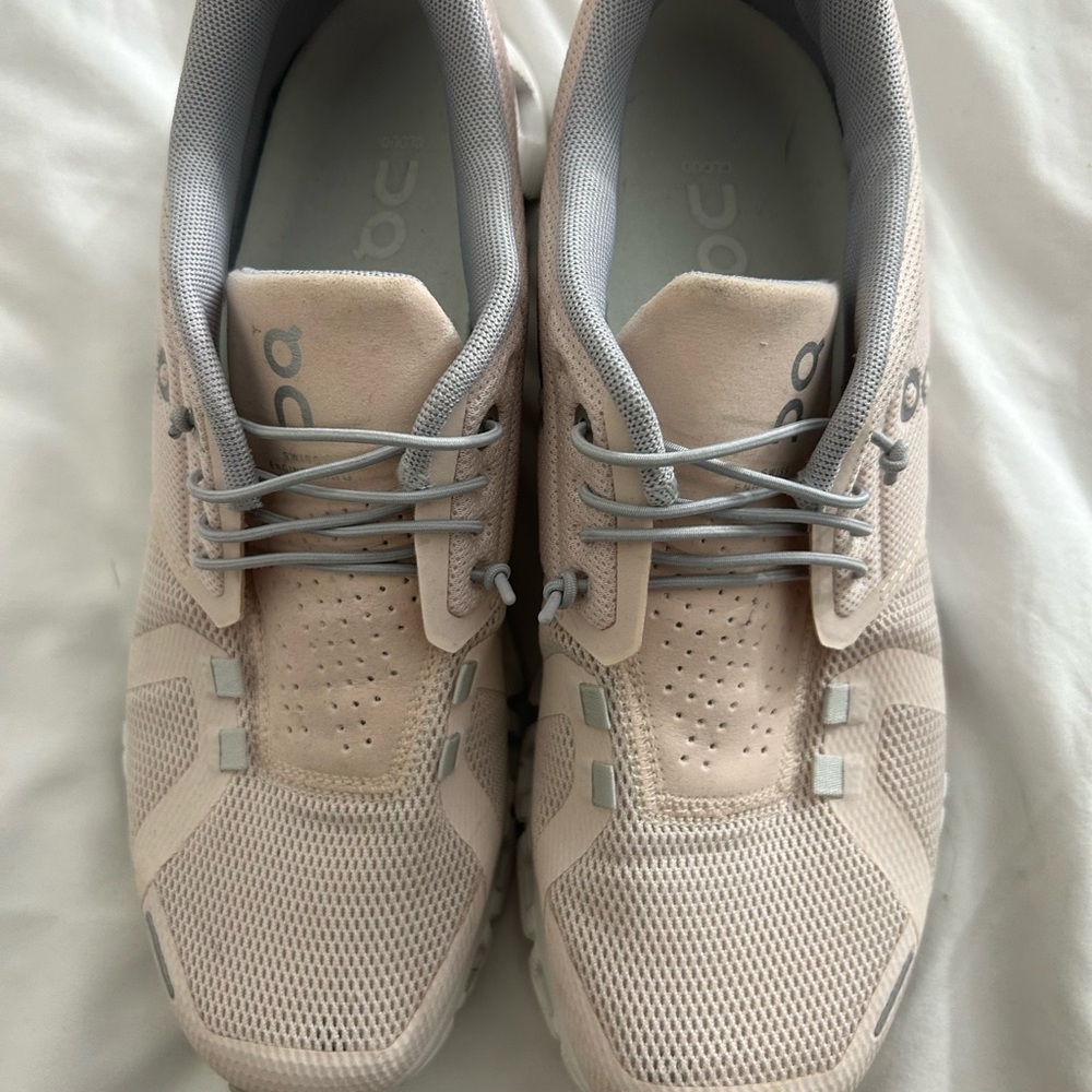 On Running Womens Light Pink and Gray Athletic Shoes